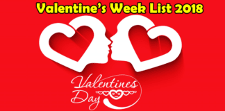 valentine week days list 2018 valentine day 2018